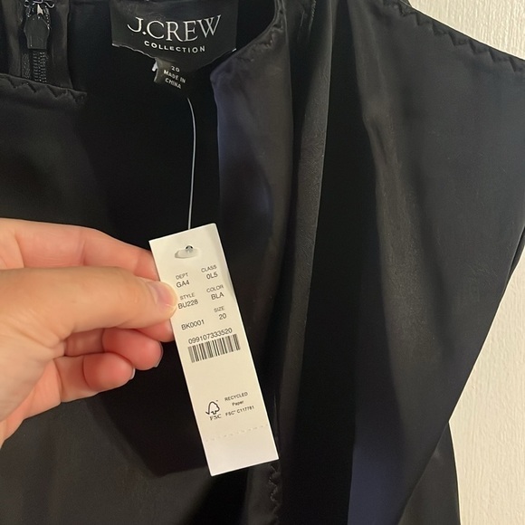 NWT J Crew Collection Fitted MIDI Dress in Stretch Satin - Black- Size 20 - Picture 7 of 7